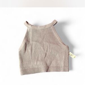 Aerie Ribbed Crop Top - grey